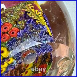 Chris Heilman Egg Shaped Art Glass Aquarium,'Coral Reef' Series, Butterfly Fish