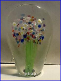 Christopher Belleau Flower Garden HTF Signed 2003 Glass Paperweight