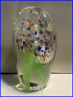 Christopher Belleau Flower Garden HTF Signed 2003 Glass Paperweight