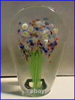 Christopher Belleau Flower Garden HTF Signed 2003 Glass Paperweight