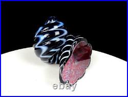 Cohn Stone Signed Art Glass Pulled Feather 3 3/4 Sea Shell Paperweight 1994