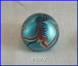 Correia Pulled Feather Paperweight Signed