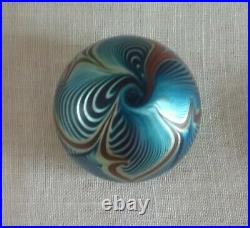 Correia Pulled Feather Paperweight Signed