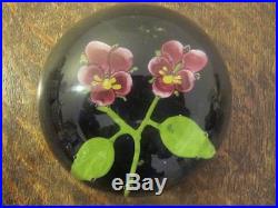 Double Pansy Lampwork Glass Paperweight French / American / English