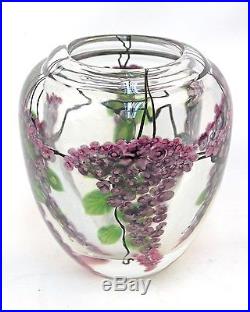 Daniel Salazar Lundberg Studios Wisteria Paperweight Art Glass Vase