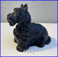 Daum Black Pate-De-Verre Art Glass Yorkshire Puppy Dog Figurine Paperweight