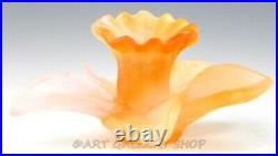 Daum France Crystal Art Glass Figurine Paperweight PATE DE VERRE DAFFODIL FLOWER