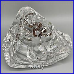 David Correia Art Glass Brutalist Crystal Glacier Paperweight Sculpture 5.5