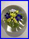 David-Jon-Trabucco-1990-Flowers-White-Blue-And-Yellow-Large-Glass-Paperweight-01-epn
