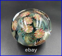 David Lotton 1992 Art Glass Flower Paperweight