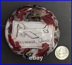 Degenhart Columbus OH Vintage Airplane Aviation Glass Paperweight