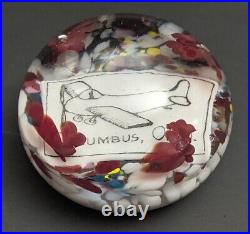 Degenhart Columbus OH Vintage Airplane Aviation Glass Paperweight