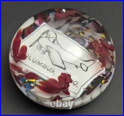 Degenhart Columbus OH Vintage Airplane Aviation Glass Paperweight