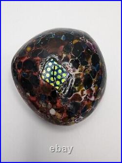 Dehanna Jones Art Glass Paperweight Freeform Iridescent Abstract Marked