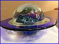 Dichroic Correia Art Glass Saturn Paperweight, Signed/dated