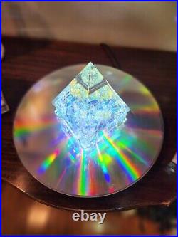 Dichroic Crystal Optic Art Glass Storms Paperweight Kaleidescope Chakras Pyramid