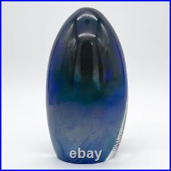 Dichroic Glass Egg Shaped Sculpture Paperweight Signed Karg 2012 6