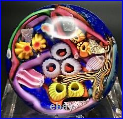Doug Sweet Handblown Art Glass Multi Color Millefiori Marble Fantasy Orb 1.68