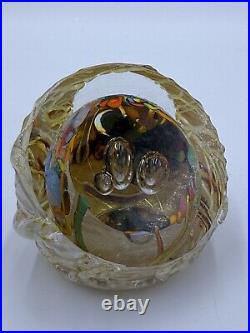 Douglas BECKER Signed Art Glass Paperweight Studio Dichroic Confetti Signed 1981