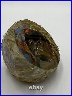 Douglas BECKER Signed Art Glass Paperweight Studio Dichroic Confetti Signed 1981