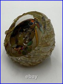 Douglas BECKER Signed Art Glass Paperweight Studio Dichroic Confetti Signed 1981