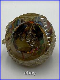 Douglas BECKER Signed Art Glass Paperweight Studio Dichroic Confetti Signed 1981