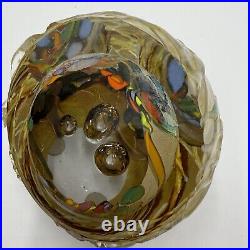 Douglas BECKER Signed Art Glass Paperweight Studio Dichroic Confetti Signed 1981