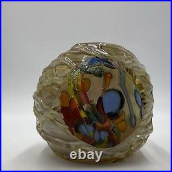 Douglas BECKER Signed Art Glass Paperweight Studio Dichroic Confetti Signed 1981