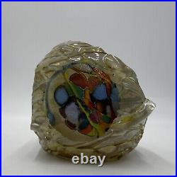 Douglas BECKER Signed Art Glass Paperweight Studio Dichroic Confetti Signed 1981