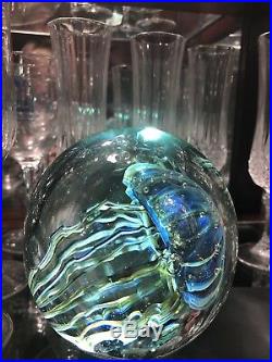 EICKHOLT Iridescent Dichroic Jellyfish Paperweight Signed 2007! Beautiful
