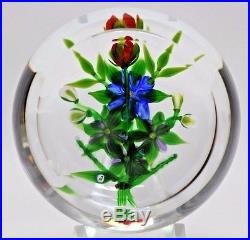 EXQUISITE Debbie TARSITANO Colorful FLOWER GARDEN Art Glass PAPERWEIGHT