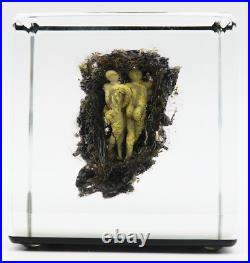 EXQUISITE Paul STANKARD 22k GOLD Art Glass FERTILITY Cube Paperweight SCULPTURE