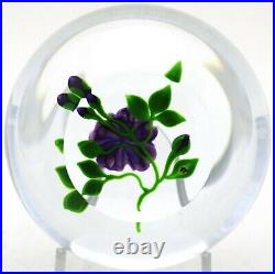 EXTRA LARGE Gorgeous VICTOR TRABUCCO Purple FLOWER & BUDS Art Glass PAPERWEIGHT