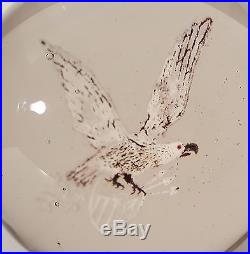 EXTRAORDINAR Antique MILLVILLE FOOTED UPRIGHT FLYING EAGLE Art Glass Paperweight