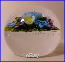 EXTRAORDINARY CATHY RICHARDSON 1 OF A KIND FLORAL BOUQUET Art Glass PAPERWEIGHT