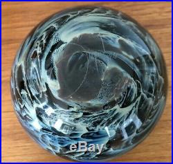 Early 1986 Josh Simpson signed New Mexico blue glass bowl