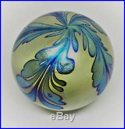 Early Daniel Lotton Iridescent Art Glass Paperweight Signed /dated 1984