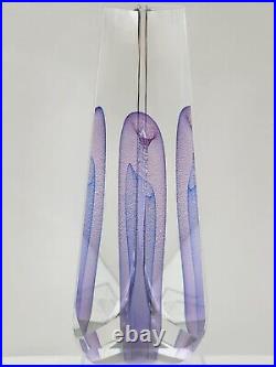 Ed Kachurik #K-68 Signed 99 Sculpture Art Glass Paperweight Purple & Blue VTG