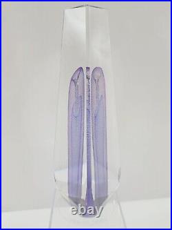 Ed Kachurik #K-68 Signed 99 Sculpture Art Glass Paperweight Purple & Blue VTG