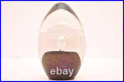 Eickholt Art Glass Egg Shaped Iridescent Bubble Paperweight 4.5 Signed 1988