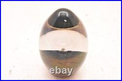 Eickholt Art Glass Egg Shaped Iridescent Bubble Paperweight 4.5 Signed 1988