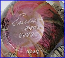 Eickholt Signed WSSC 2003 Anemone Art Glass Paperweight