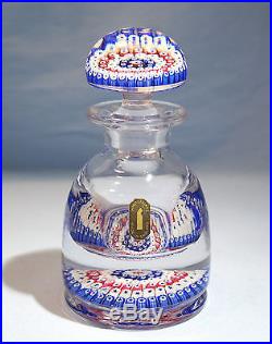 English Whitefriars Decanter Form Millefiori/Glass Inkwell Paperweight C. 1970