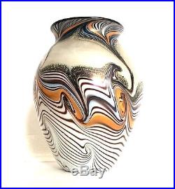 Estate Signed ORIENT & FLUME Art Glass Rare Vase