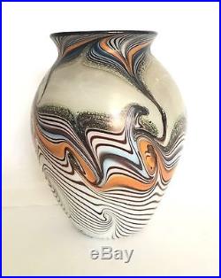 Estate Signed ORIENT & FLUME Art Glass Rare Vase