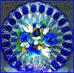 Exquisite RICK AYOTTE Faceted MAGNUM Illusions POPPY BOUQUET Glass PAPERWEIGHT