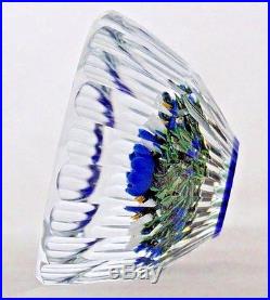 Exquisite RICK AYOTTE Faceted MAGNUM Illusions POPPY BOUQUET Glass PAPERWEIGHT
