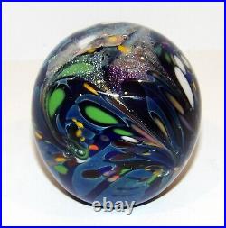 Exquisite Signed Jim Karg Art Glass Dichroic Beautifully Colored 3 Paperweight
