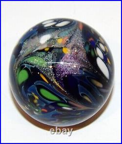 Exquisite Signed Jim Karg Art Glass Dichroic Beautifully Colored 3 Paperweight