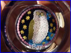 Extremely Rare 1979 Whitefriars Millefiori Glass Owl Paperweight, Ex Cond